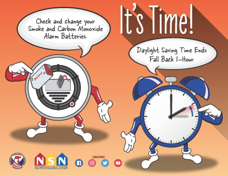 It's time...check and change your smoke and carbon monoxide alarm batteries