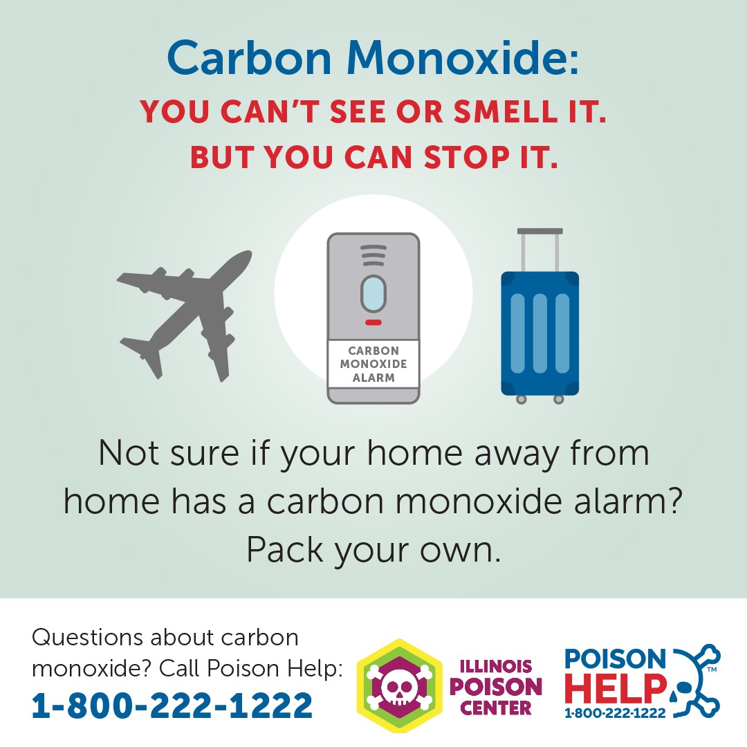 Carbon Monoxide Alarm: Pack your own when staying elsewhere